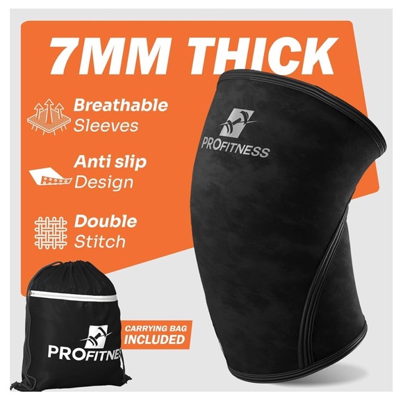 ProFitness Knee Sleeves Weightlifting Men & Women - 7mm - Picture 8 of 8